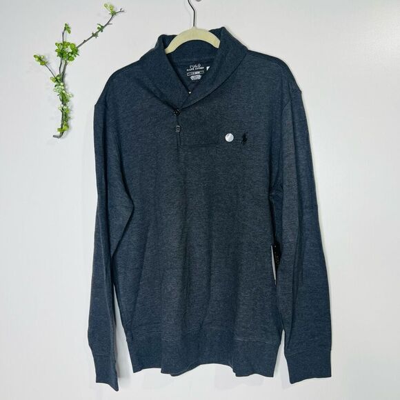 Polo Ralph Lauren Dark Gray Heather Pullover Sweater NWT! Sz Large - Picture 1 of 10